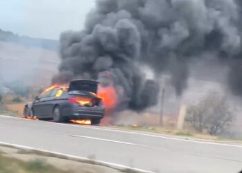 На трассе Кишинев-Чимишлия произошло возгорание автомобиля