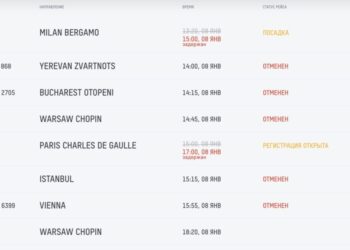 В аэропорту Кишинева отменены большинство рейсов из-за снега и ветра